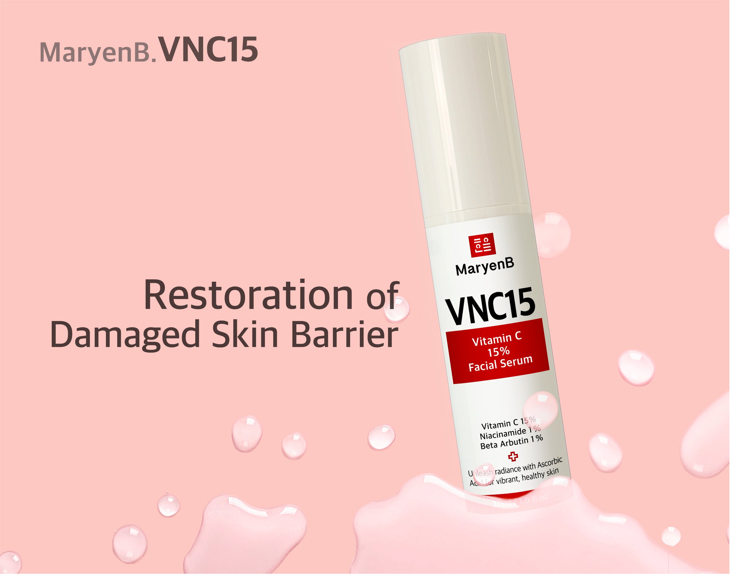 MaryenB VNC15 Vitamin C 15% Brightening Serum 1 Fl Oz - Anti-Aging